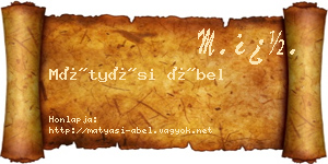Mátyási Ábel névjegykártya